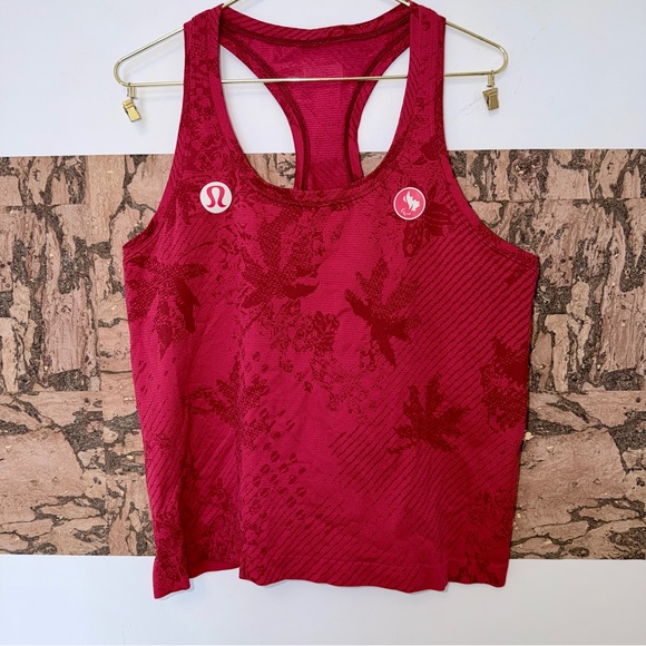 Crimson Patterned Tank Top - Picture 1 of 3